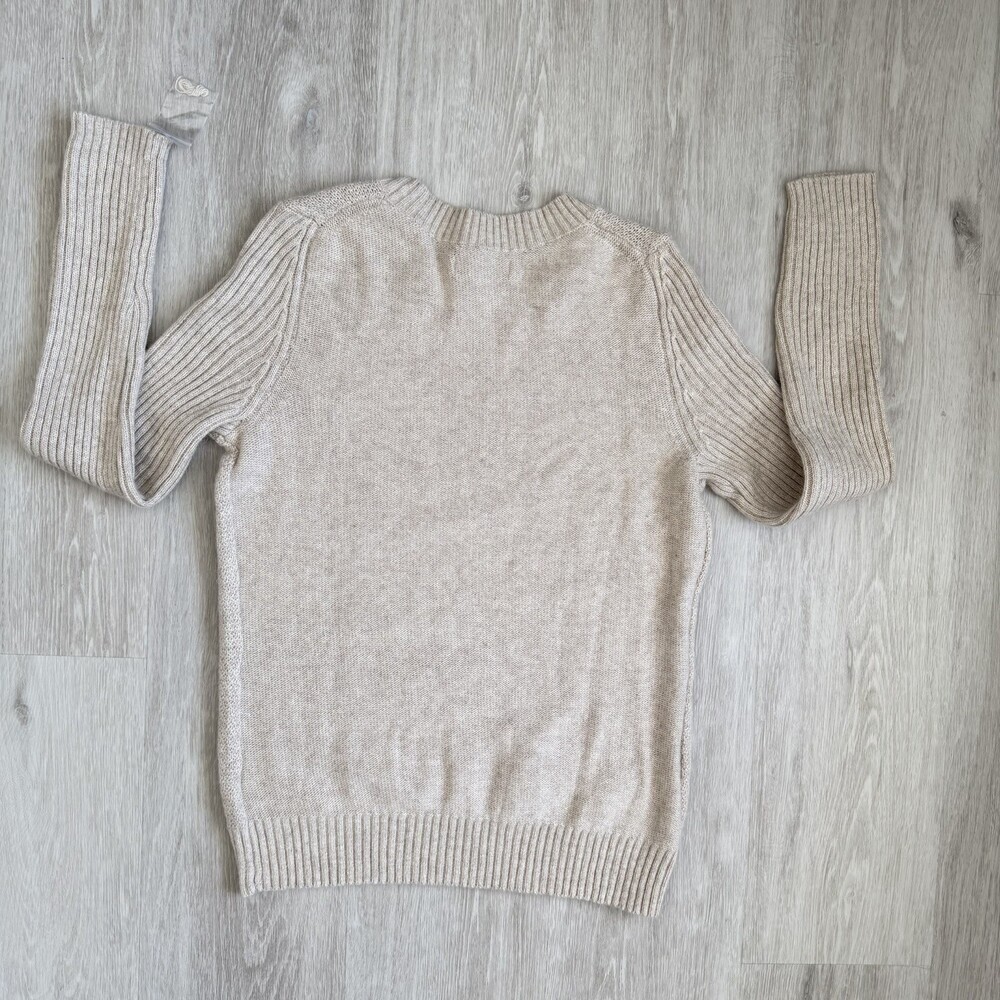 KENAR Sweater Angora Rabbit Hair Blend Women's L Oatmeal Beige Soft Pullover NWT - Picture 2 of 9